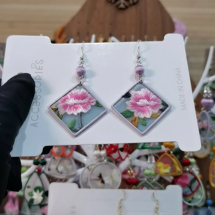 织绣苏绣耳环耳钉耳饰