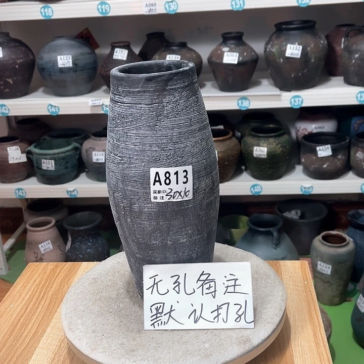 红陶手工制作工艺花盆
