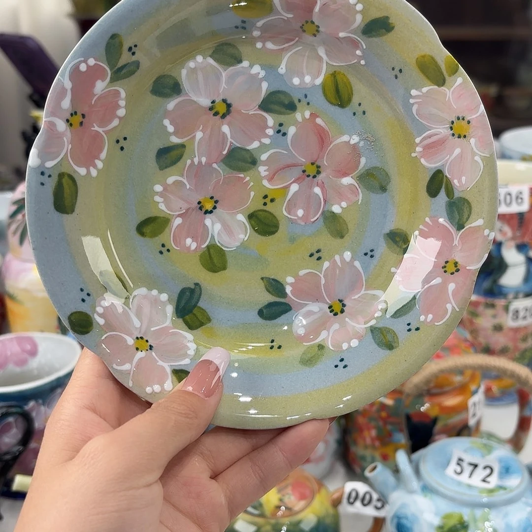 瓷片景德镇手绘高温釉下彩陶瓷茶具