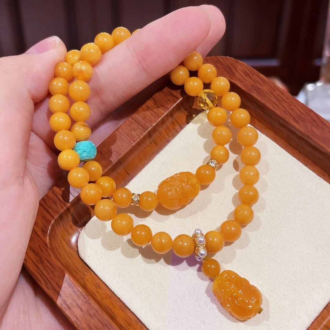 未镶嵌蜜蜡手链手串