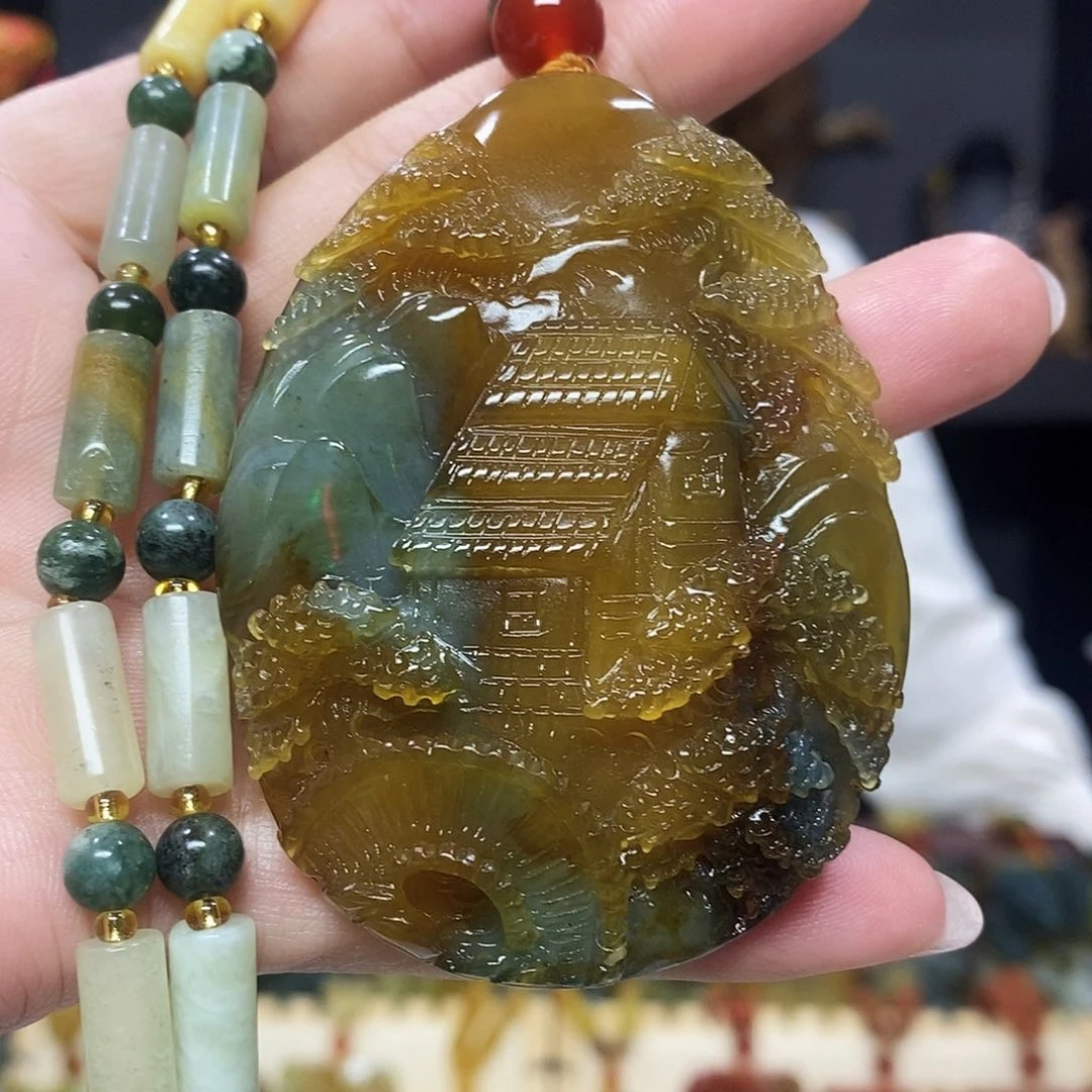 未镶嵌岫玉挂件吊坠项链