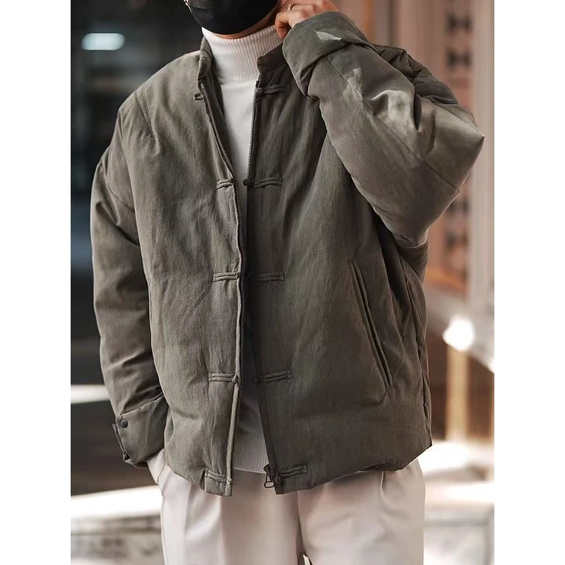 加厚棉衣国风唐装立领棉服男文艺棉服加厚保暖新中式棉服宽松棉服