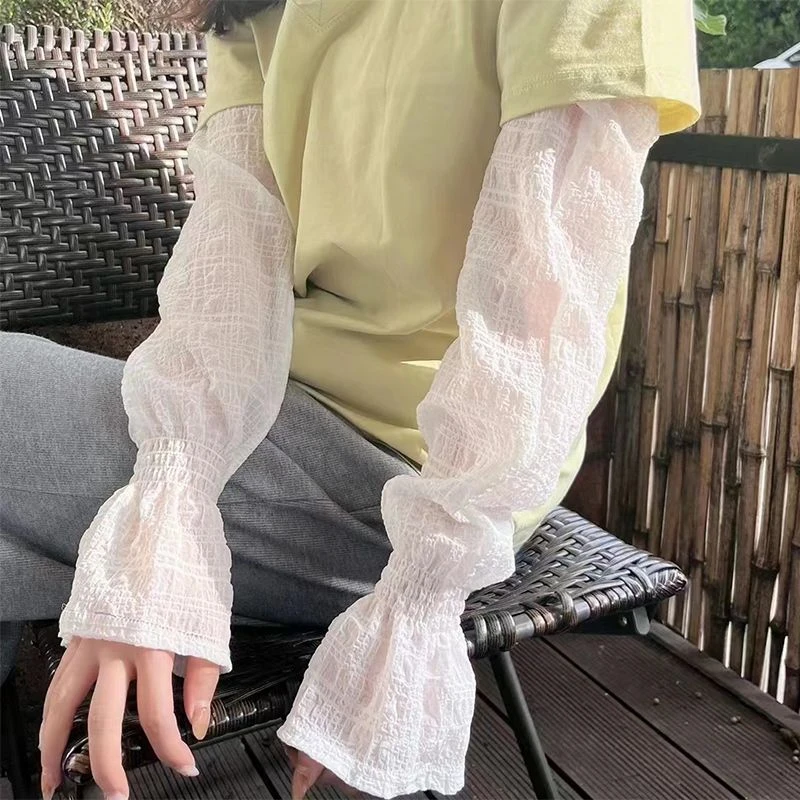 夏季冰袖女款防晒袖套薄款冰丝防紫外线2025新款宽松韩版开车手套