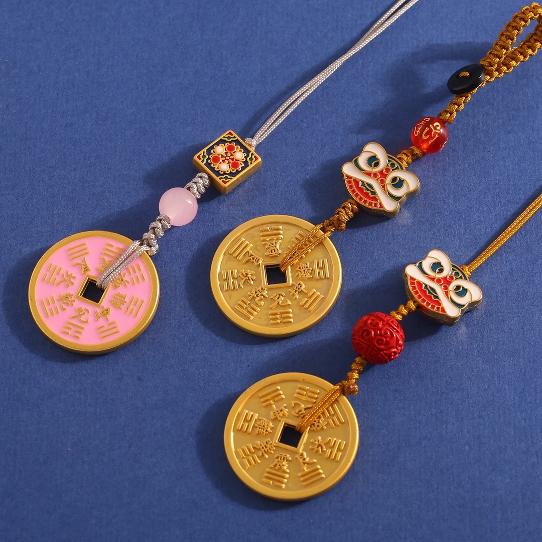 【A老师推荐】新款五行金木水火土山花钱配饰挂件车钥匙挂饰手机链