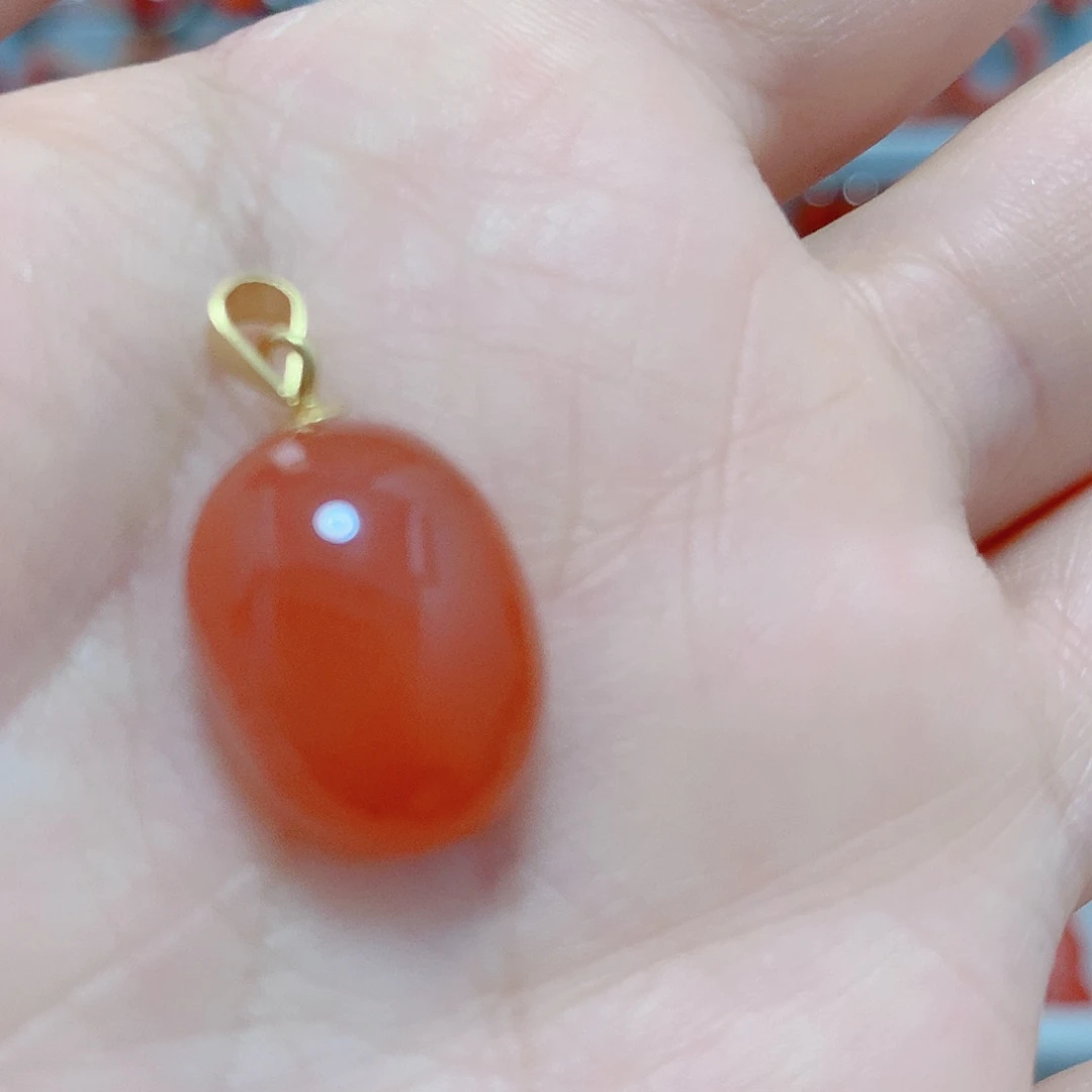 南红玛瑙吊坠(不含链)银S925镶嵌