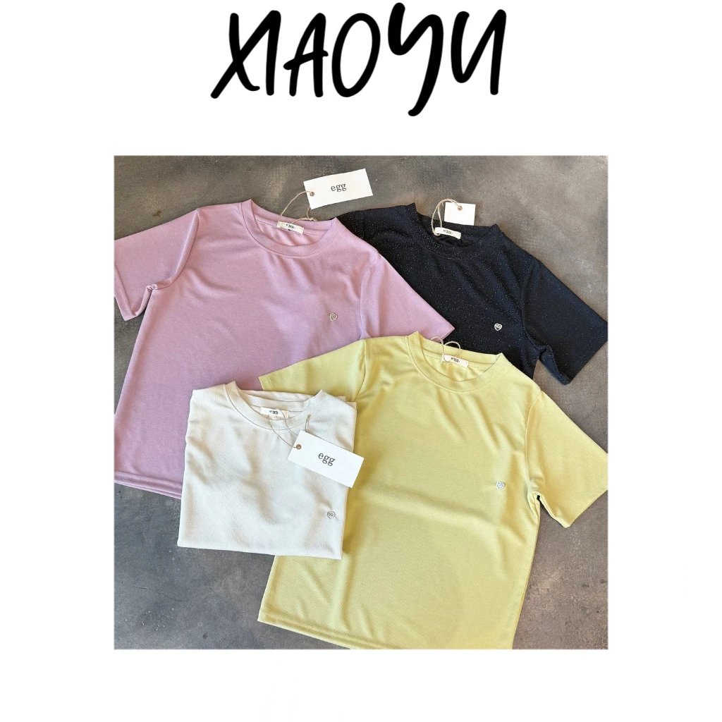 【亮晶晶】S韩系纯色闪亮短袖T恤百搭显瘦洋气四色圆领短袖女