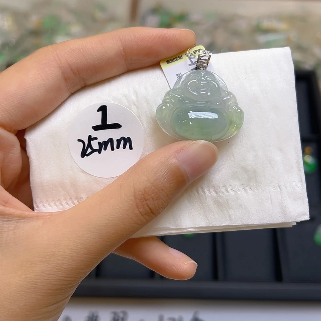 翡翠18K金镶嵌吊坠(不含链)翡翠