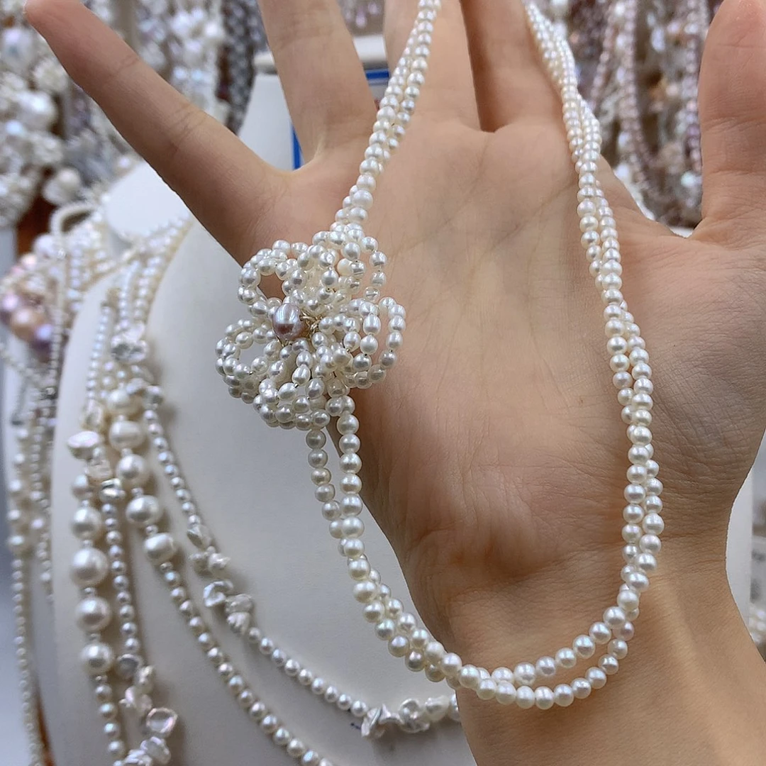 文***雪银S925镶嵌项链耳饰淡水珍珠