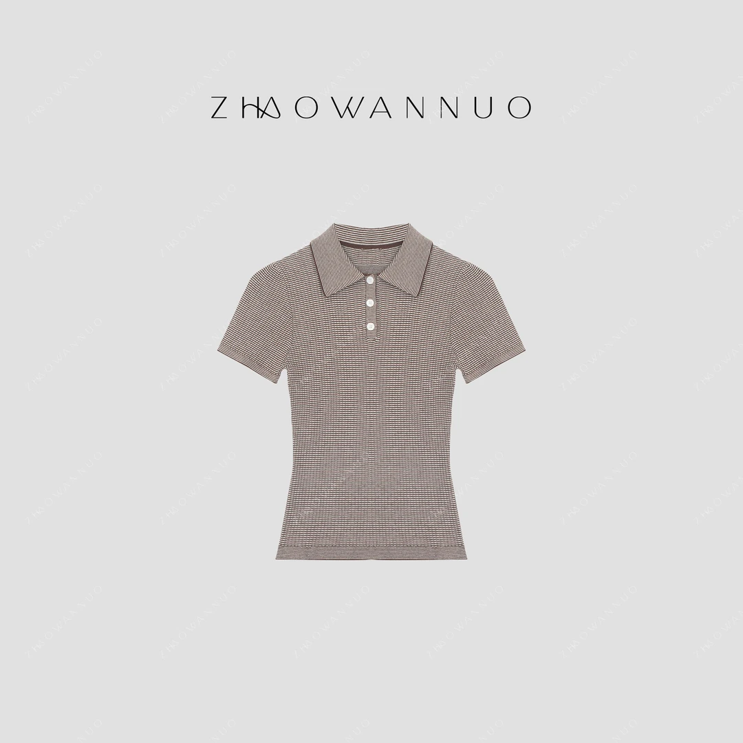 ZHAO WANNUO 丨 25早春丝光羊毛简约穿搭POLO衫修身显瘦T恤NC0306