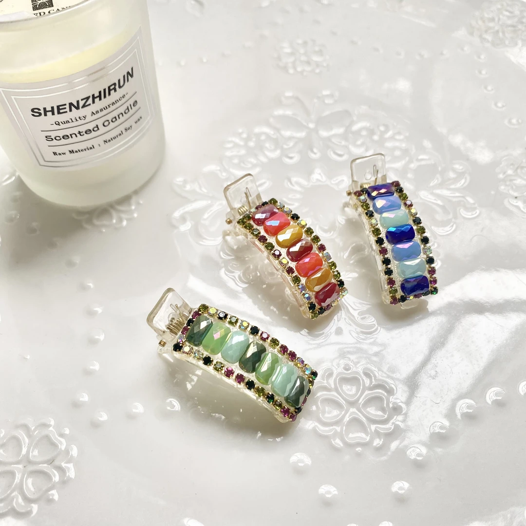 韩国Eunoia Nero【简约彩色锆石亚克力边夹2069】彩色边夹气质轻奢