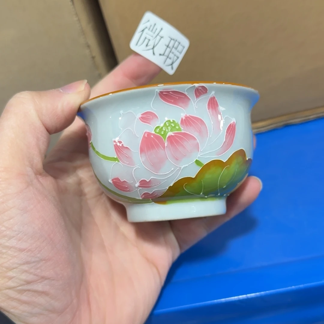 釉下手绘茶具微瑕