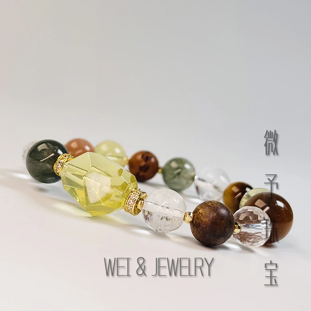 【微予珠宝】【安土地真言】天然黄水晶手串多样性发其一