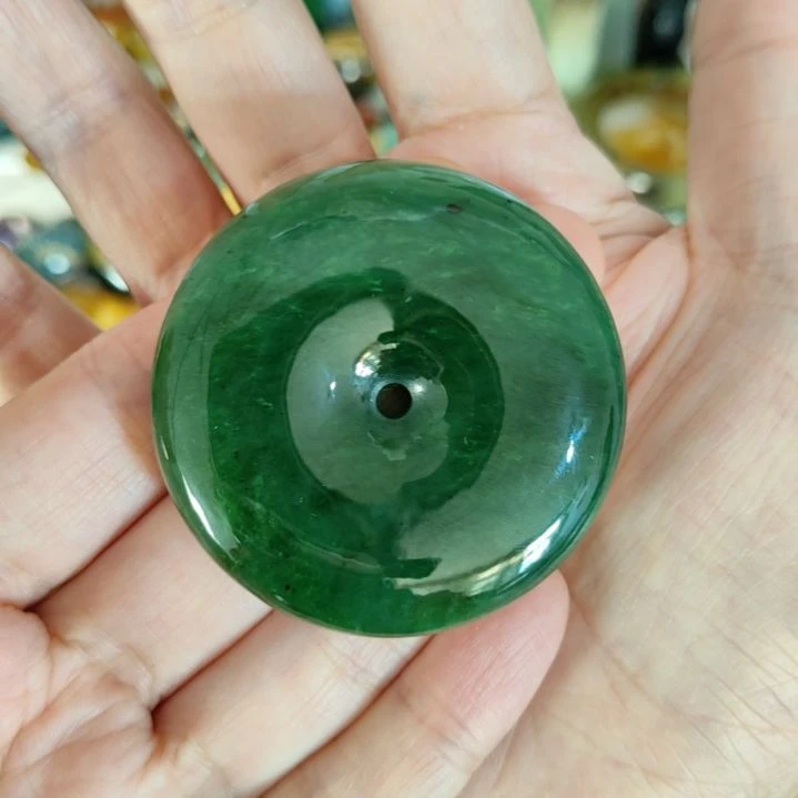 和田玉（碧玉）未镶嵌珠宝奇石挂坠款式手把两用款式