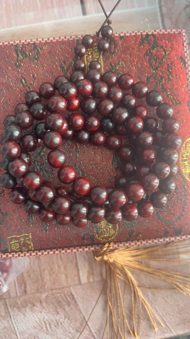 印度小叶紫檀0.8*108金星火焰纹