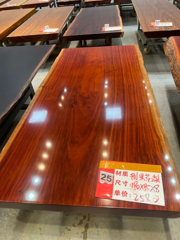 刚果花l大板桌190×95×8冬瓜脚