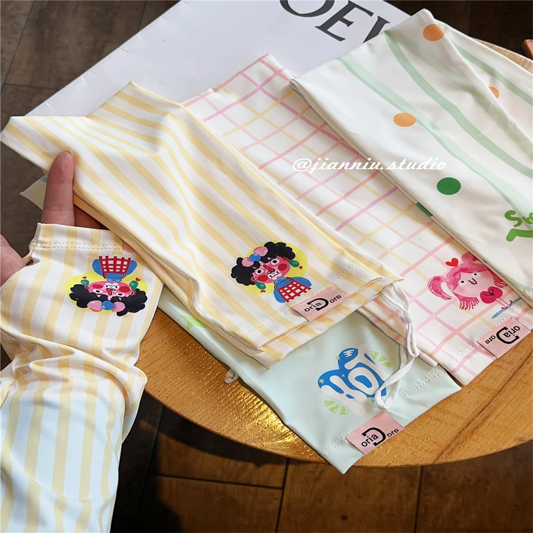 可爱冰丝防晒袖套女2025夏季新款遮阳防紫外线骑行护手臂宽松套袖