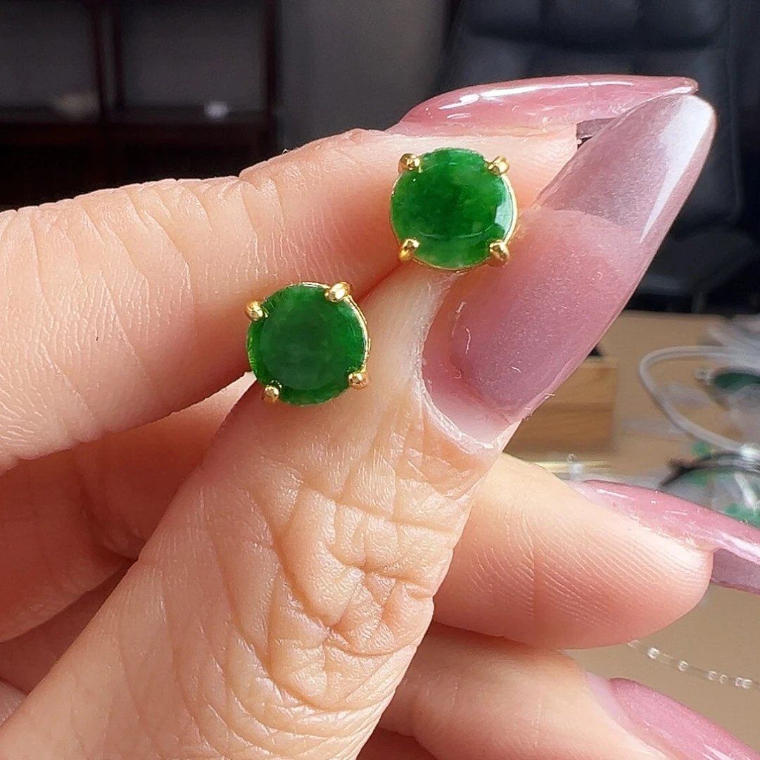 翡翠银S925镶嵌耳饰耳饰80