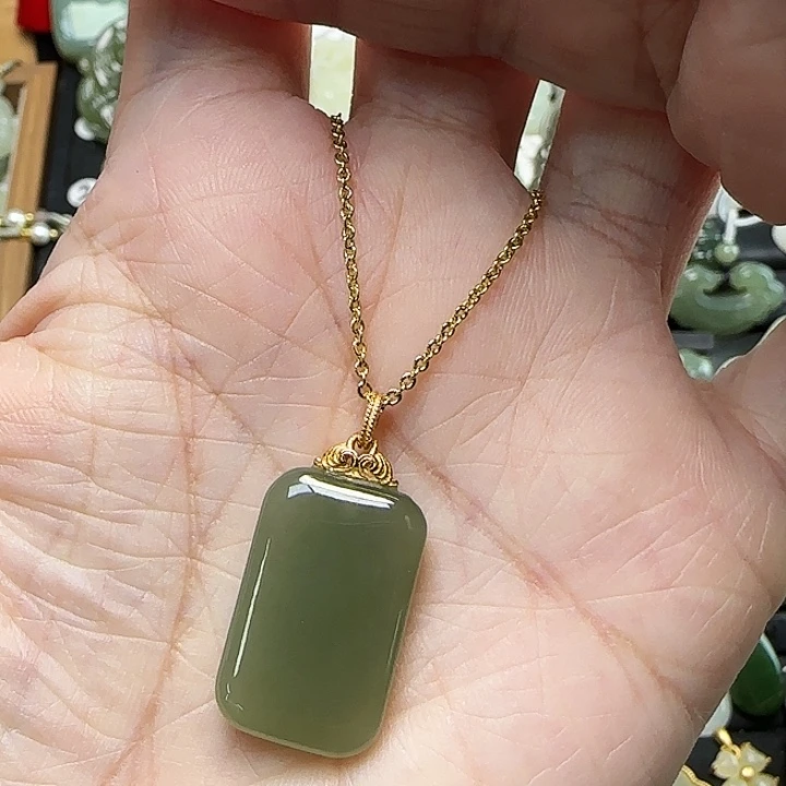 颈饰银S925镶嵌和田玉