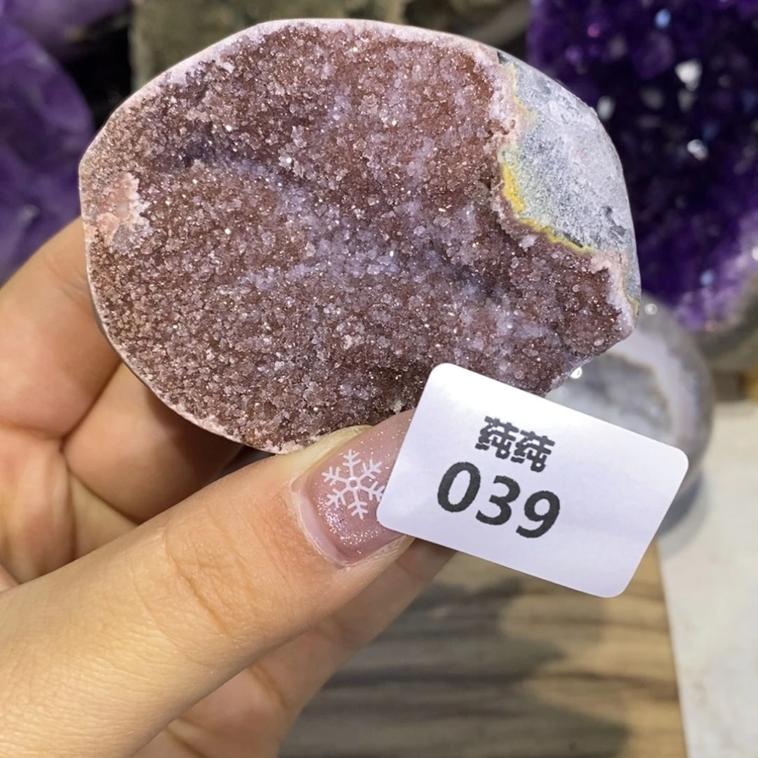 未镶嵌紫晶大型摆件（非配饰）红棕色平板