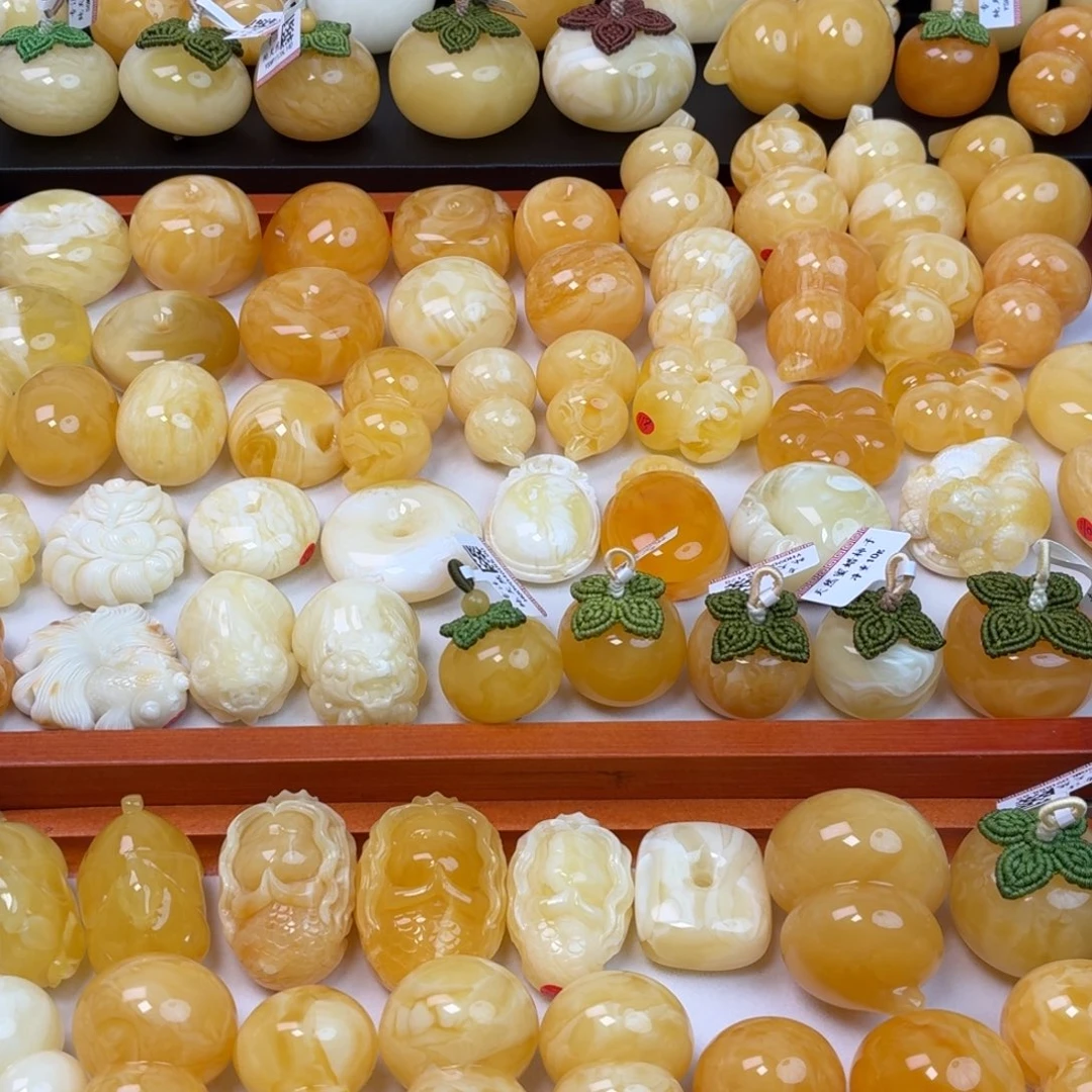 蜜蜡未镶嵌毛衣链蜜蜡