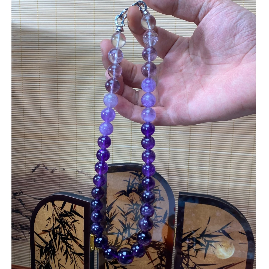 【渐变紫水晶】天然水晶项链渐变紫水晶乌拉圭紫