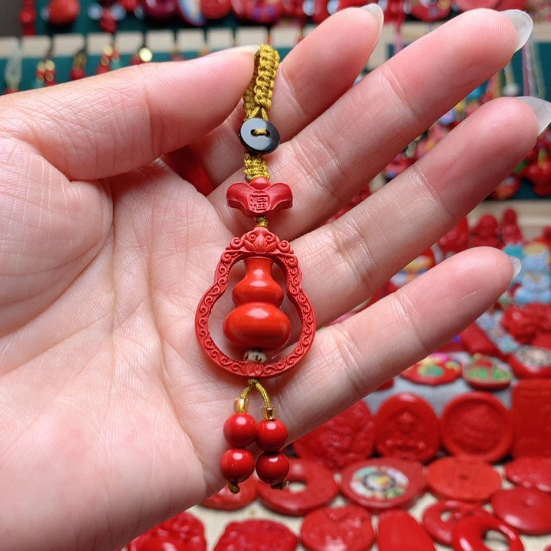 天然辰砂工艺品朱砂钥匙扣