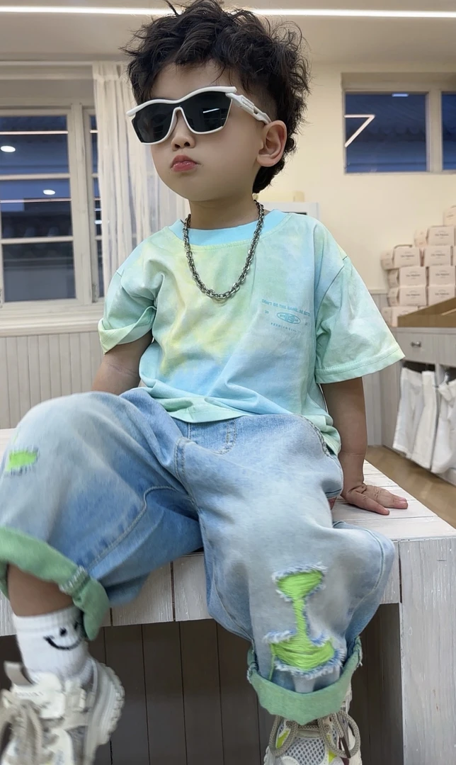 【棉逗熊品牌】2025男童韩版夏季休闲中大童百搭潮牌T恤-15331