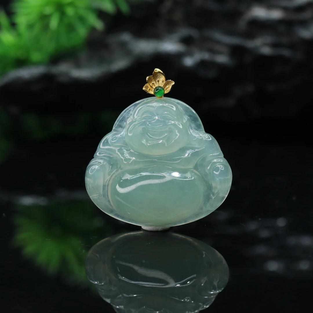 26天然缅甸翡翠A货18k佛公/900027/上海嘉禾拍卖