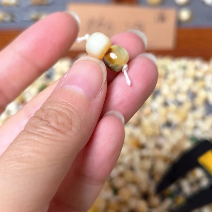 蜜蜡未镶嵌裸石8.4mm一对