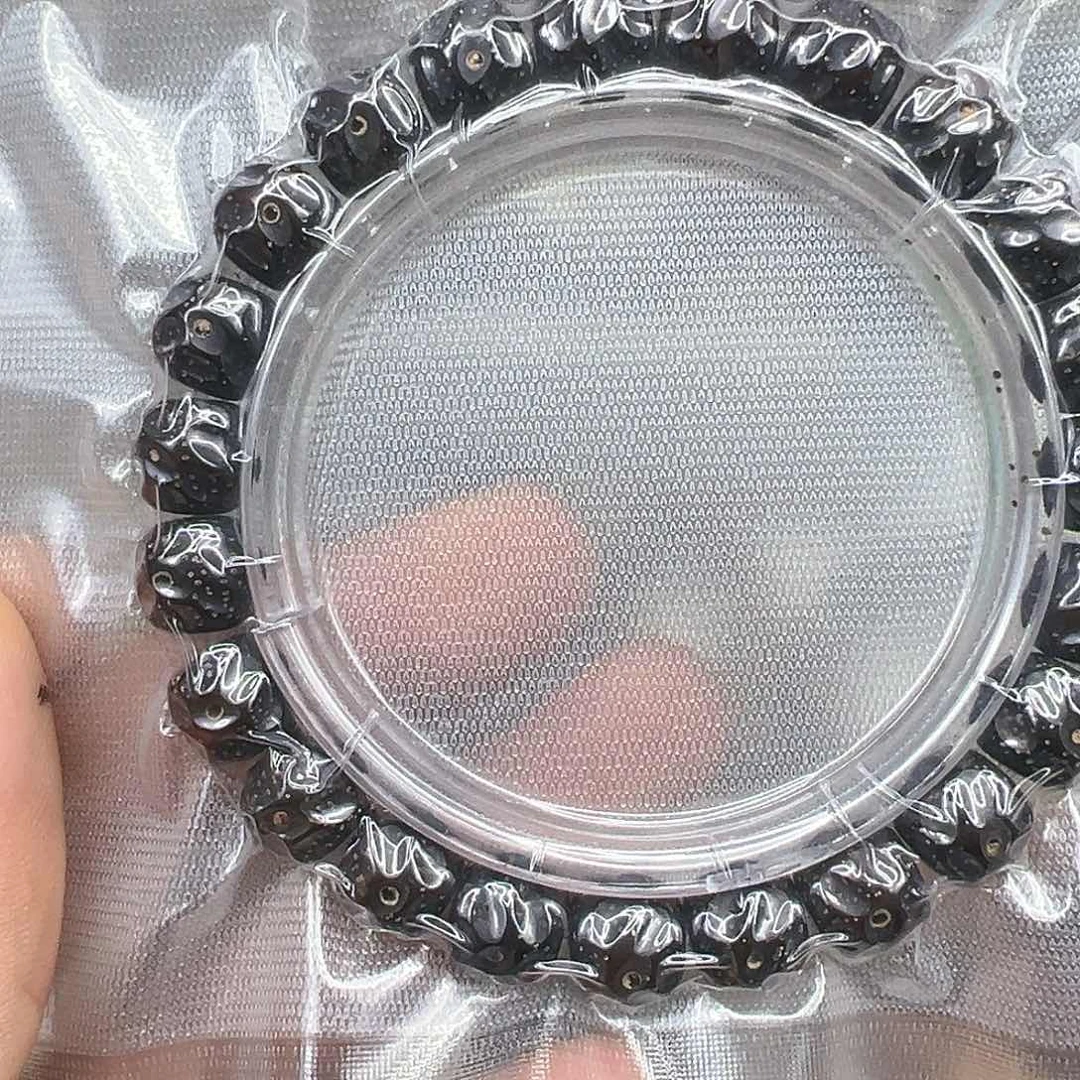 星月菩提手串52殿堂糯冰黑金玉华星月菩提10×9