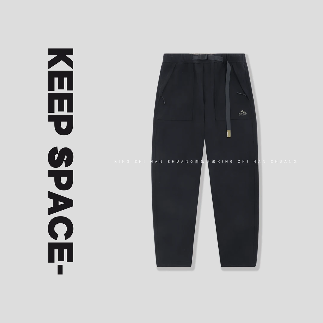 型致男装秋冬加厚双面绒户外防风保暖工装软壳弯刀裤24321#4064