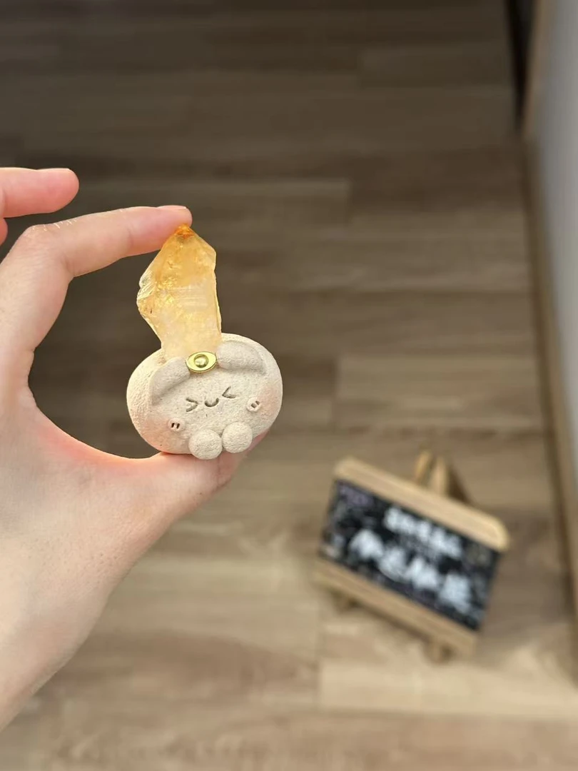 水晶小豆丁可爱黄水精牙