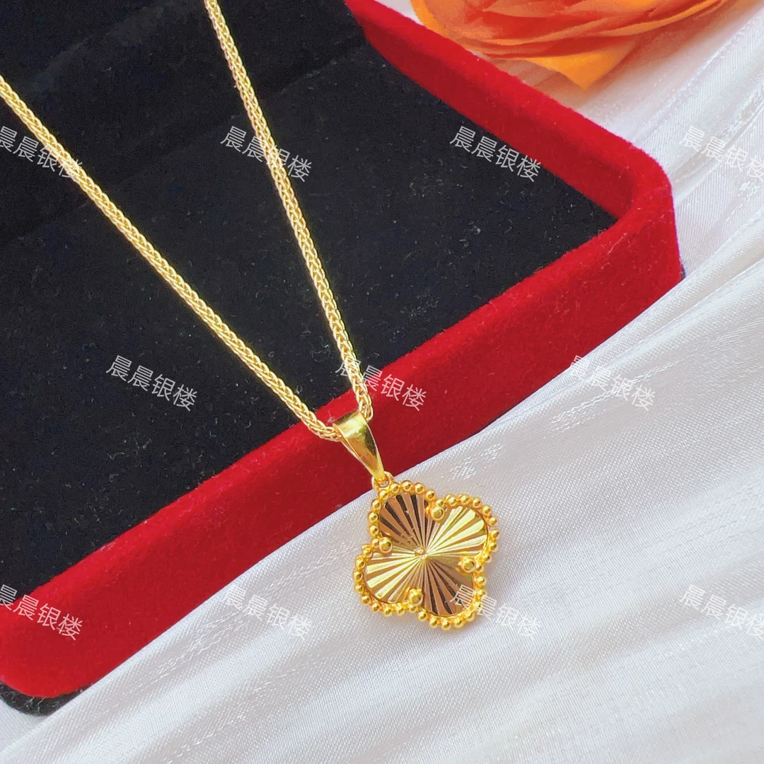 坠链均足银 足银肖邦链四叶草套链T432