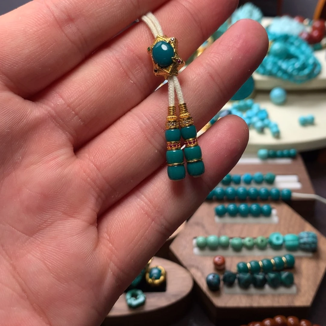 绿松石未镶嵌背云弟子珠