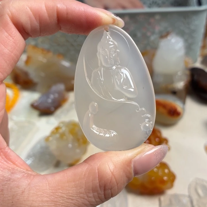 玛瑙/玉髓未镶嵌吊坠(不含链)