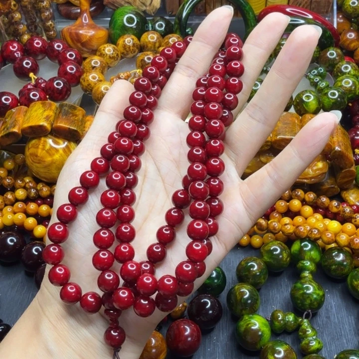 松木琥珀木文玩手串