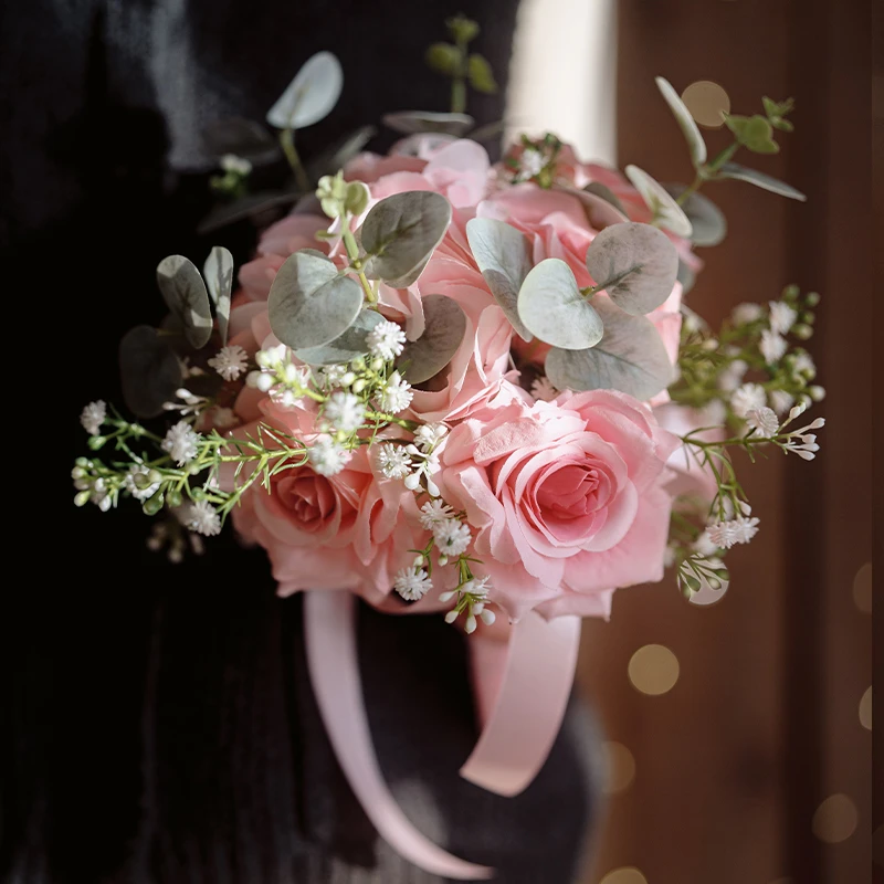 【手扎花】新轻奢高档粉蝶仿真花假花客厅餐桌装饰精致家居摆件