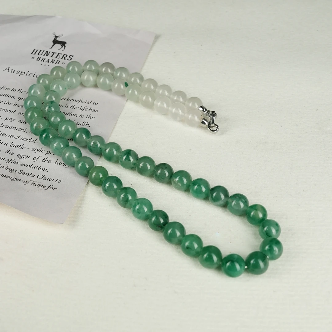 R*非洲翠渐变圆珠项链11+@YMG76051004@