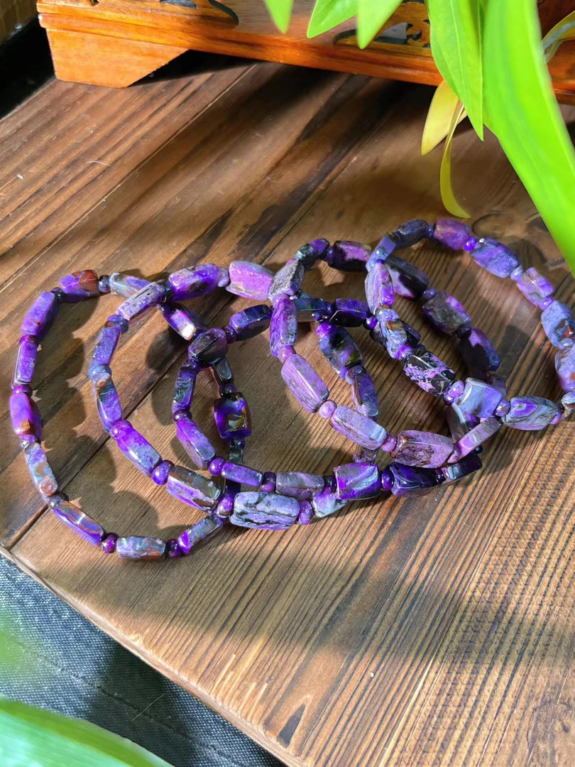 如愿四宝 南非老矿 舒俱来蓝紫幻彩料手串/手排@多样性发其一