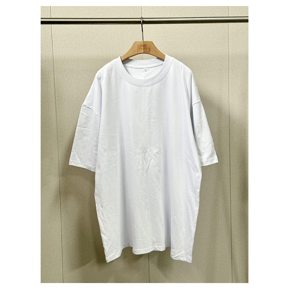 ZM1188夏季新款纯色宽松中长款圆领短袖T恤男女同款