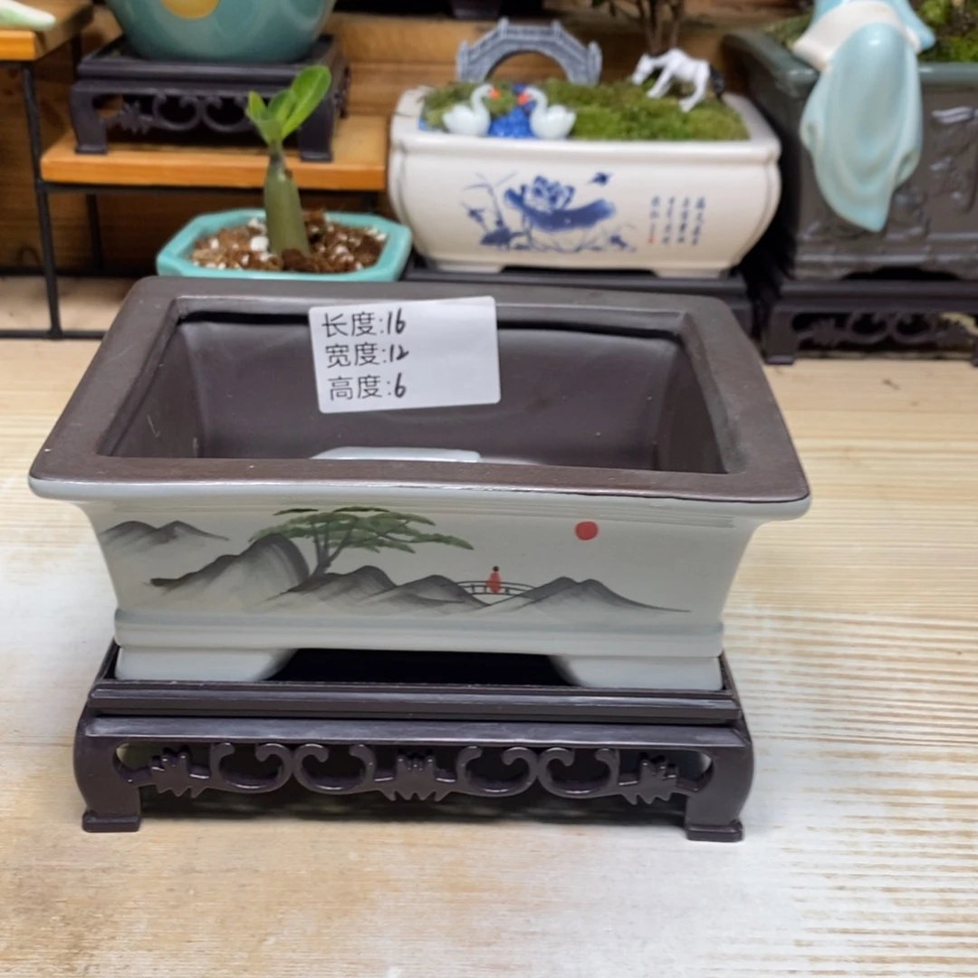 紫砂陶瓷艺术花盆陶瓷