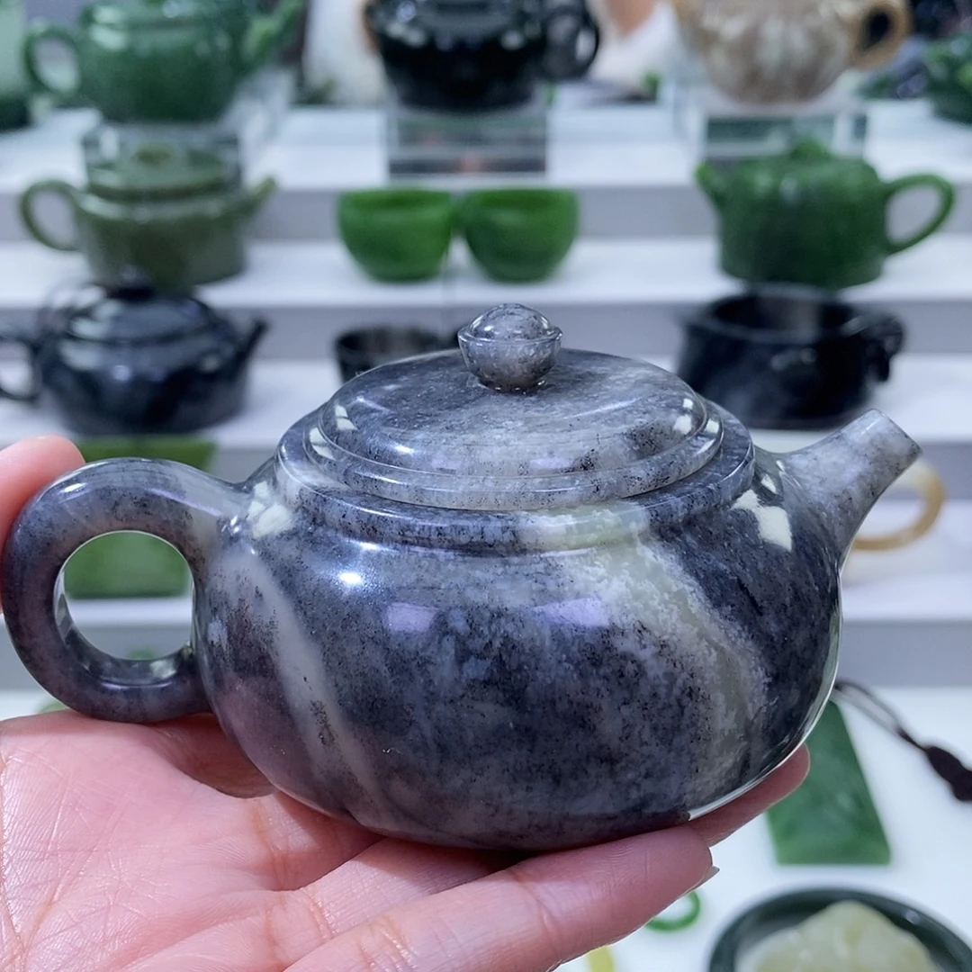和田玉未镶嵌挂件茶壶
