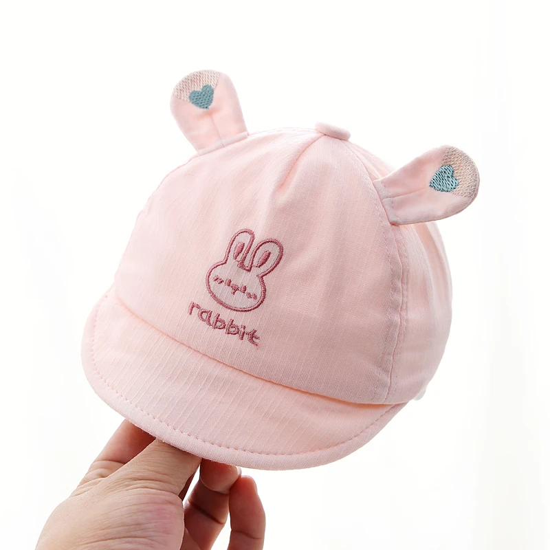 婴儿帽子春秋款女宝0到3个月小月龄宝宝软檐鸭舌帽遮阳开春洋气