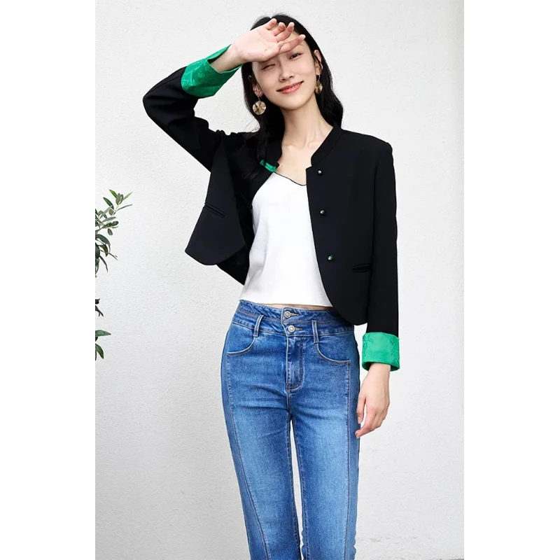 【TA】国风撞色高级感时髦优雅外套2025春季新款撤柜女装