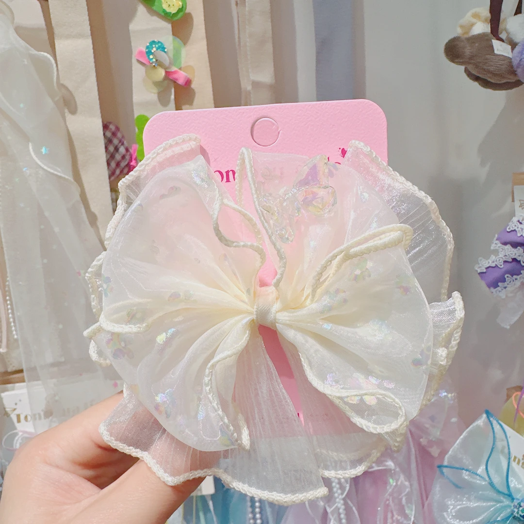 A021-黄色蝴蝶压夹【满15包邮发货】可爱仙女儿童发饰