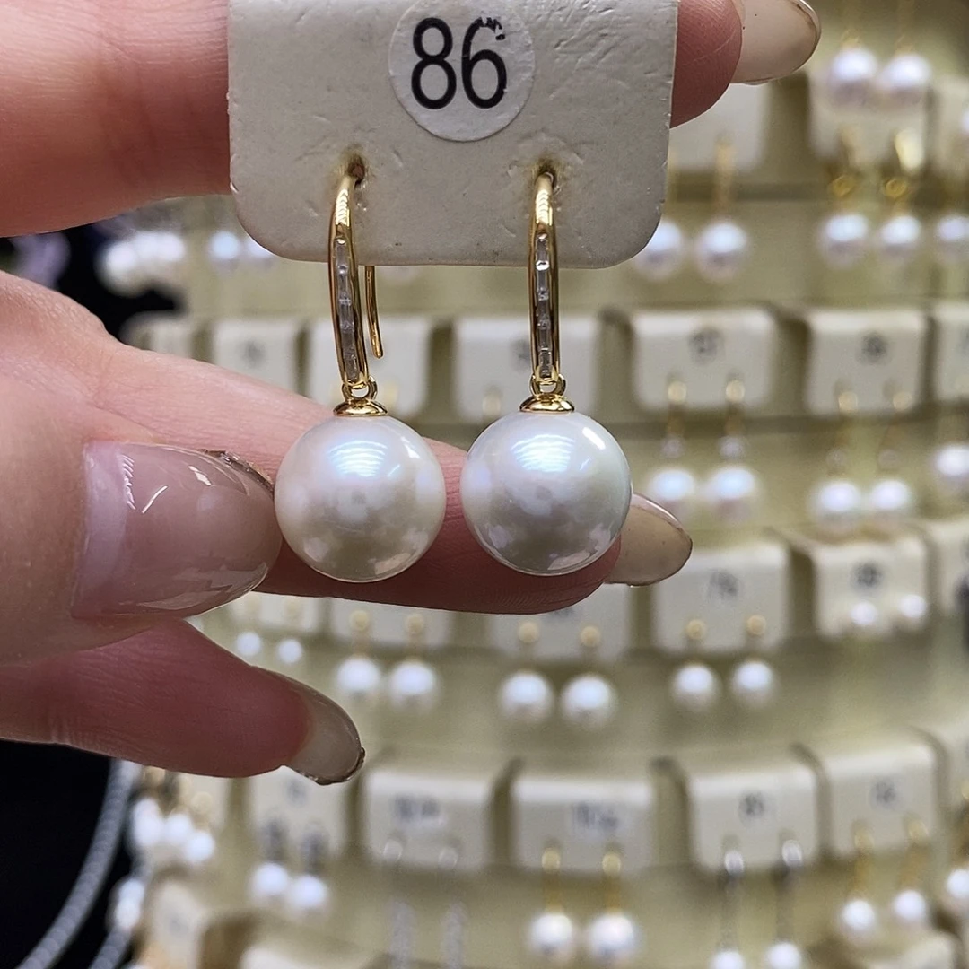 银S925镶嵌淡水珍珠耳饰