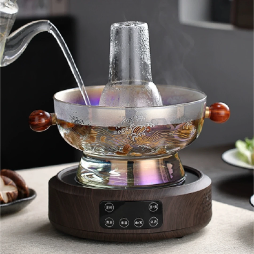 老北京玻璃火锅加厚耐高温家用涮羊肉打边炉电陶炉专用单人涮肉锅