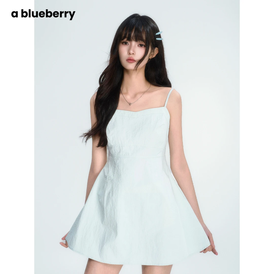 a blueberry韩简吊带短裙BA24131
