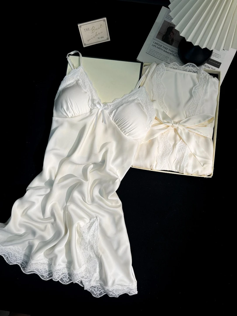 【柔纯】新款夏季睡裙套装蕾丝睡衣春夏纯欲公主风