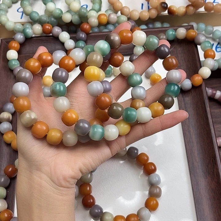 邪****菩提根/象牙果手串卡14干磨绣花球